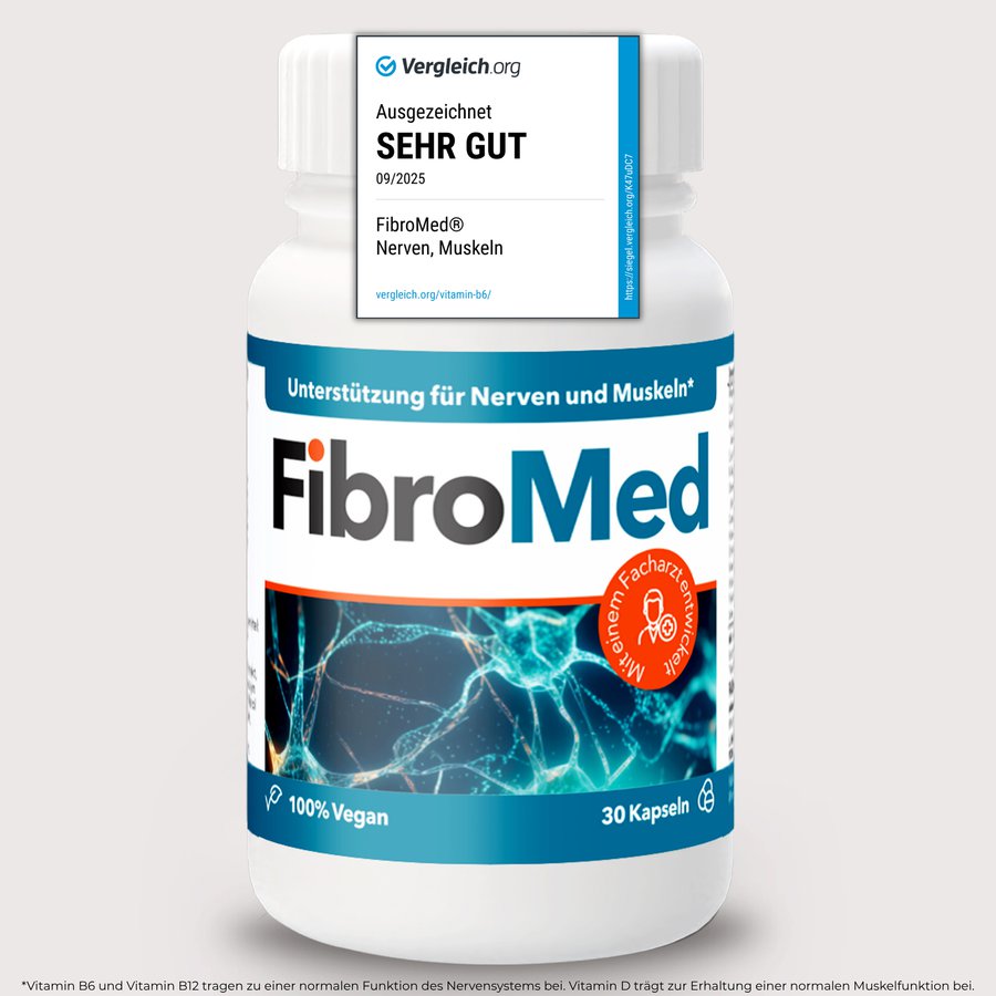 Dose FibroMed mit dem Prüfsiegel von Vergleich.org