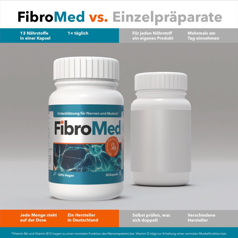 Vergleich: FibroMed als eine Kapsel gegenüber mehreren Einzelpräparaten